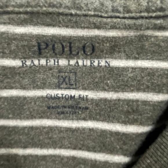 Ralph Lauren Polo Gray Striped Soft Cotton Tee Custom Fit Casual Preppy Classic - Picture 3 of 4